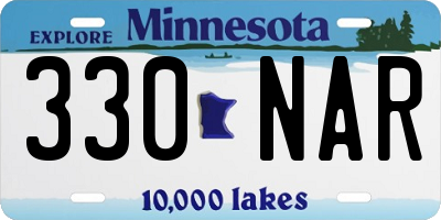 MN license plate 330NAR