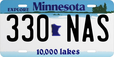 MN license plate 330NAS