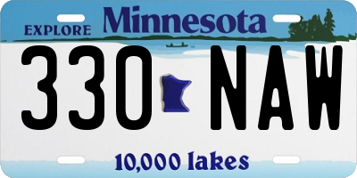 MN license plate 330NAW
