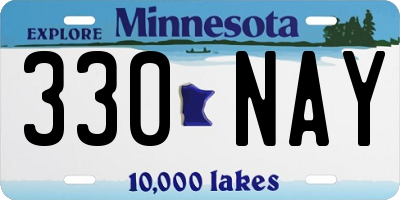 MN license plate 330NAY