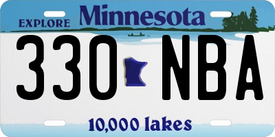 MN license plate 330NBA