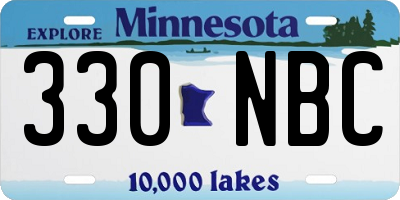 MN license plate 330NBC