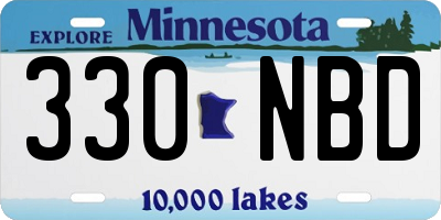 MN license plate 330NBD