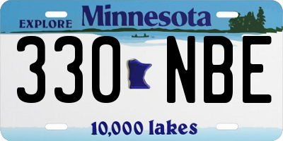 MN license plate 330NBE