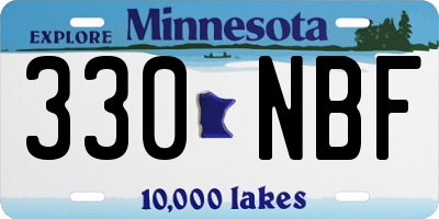 MN license plate 330NBF