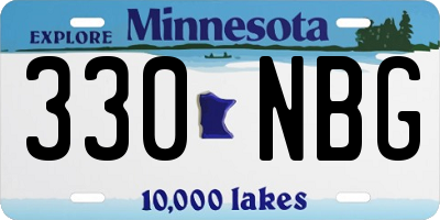 MN license plate 330NBG