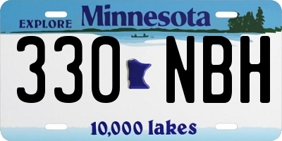 MN license plate 330NBH