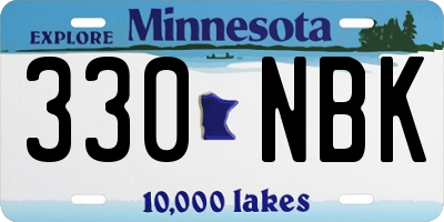 MN license plate 330NBK