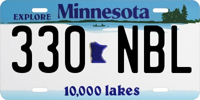 MN license plate 330NBL