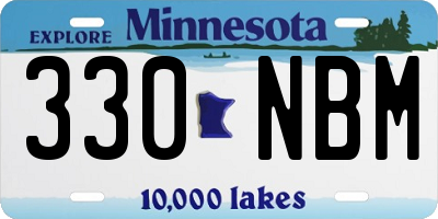 MN license plate 330NBM