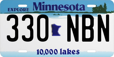 MN license plate 330NBN