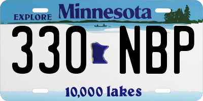 MN license plate 330NBP