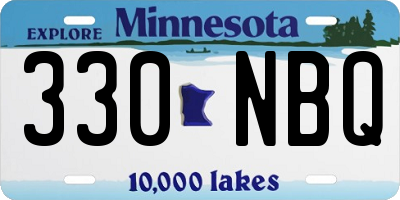 MN license plate 330NBQ