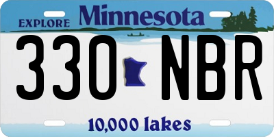 MN license plate 330NBR