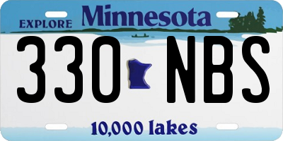 MN license plate 330NBS