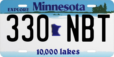 MN license plate 330NBT