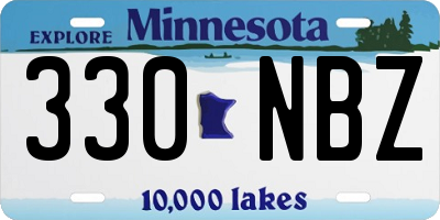 MN license plate 330NBZ