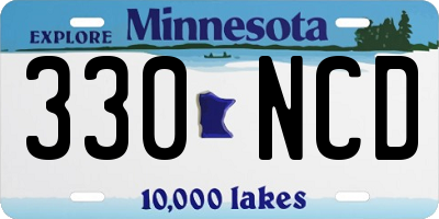 MN license plate 330NCD