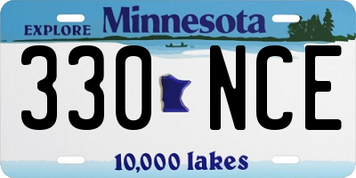 MN license plate 330NCE