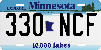 MN license plate 330NCF