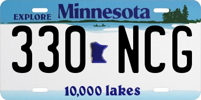 MN license plate 330NCG