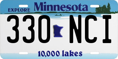MN license plate 330NCI