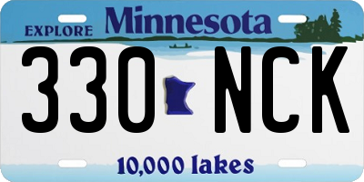 MN license plate 330NCK