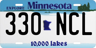 MN license plate 330NCL