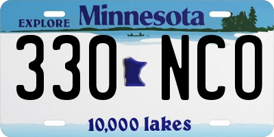 MN license plate 330NCO