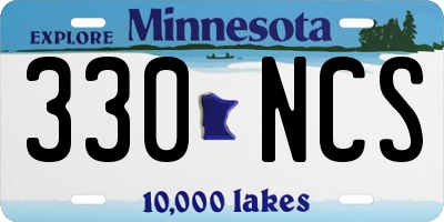 MN license plate 330NCS