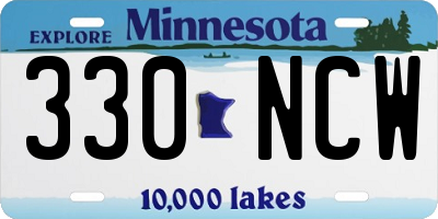 MN license plate 330NCW