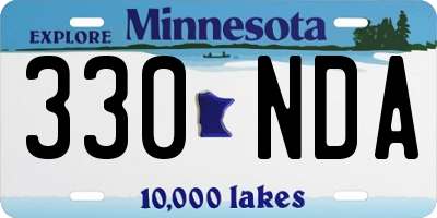 MN license plate 330NDA