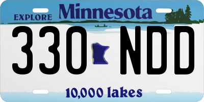 MN license plate 330NDD