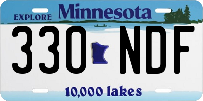 MN license plate 330NDF