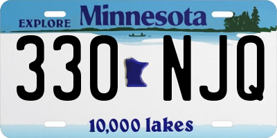 MN license plate 330NJQ