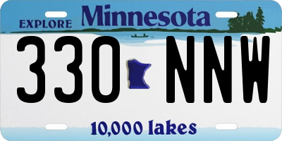 MN license plate 330NNW