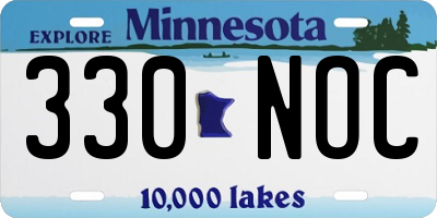 MN license plate 330NOC