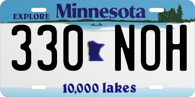 MN license plate 330NOH