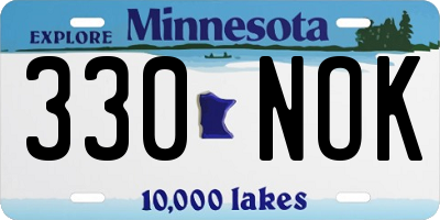 MN license plate 330NOK