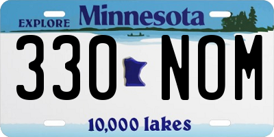 MN license plate 330NOM