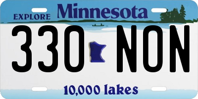 MN license plate 330NON