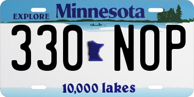 MN license plate 330NOP