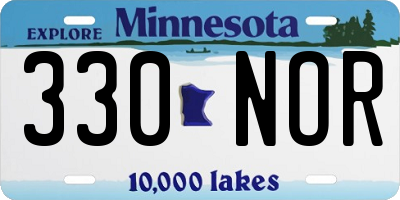 MN license plate 330NOR