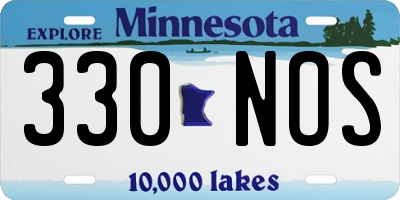 MN license plate 330NOS
