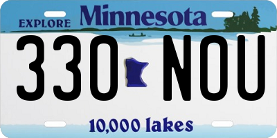 MN license plate 330NOU