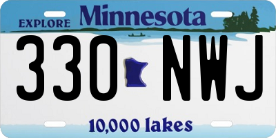 MN license plate 330NWJ