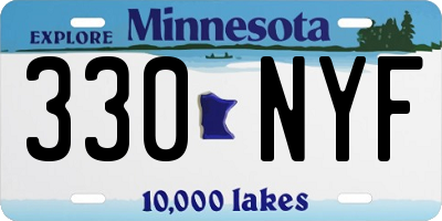 MN license plate 330NYF