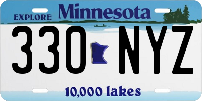 MN license plate 330NYZ