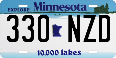 MN license plate 330NZD
