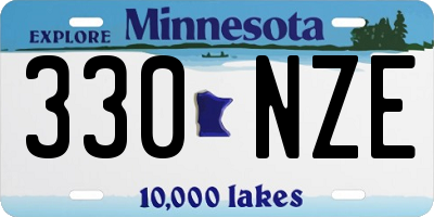 MN license plate 330NZE